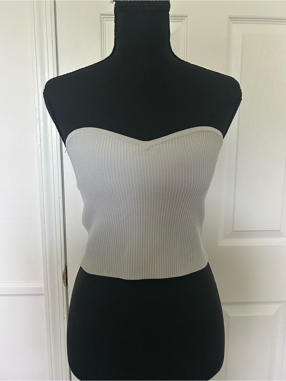 La Hearts Strapless Ribbed Camisole - Light blue
